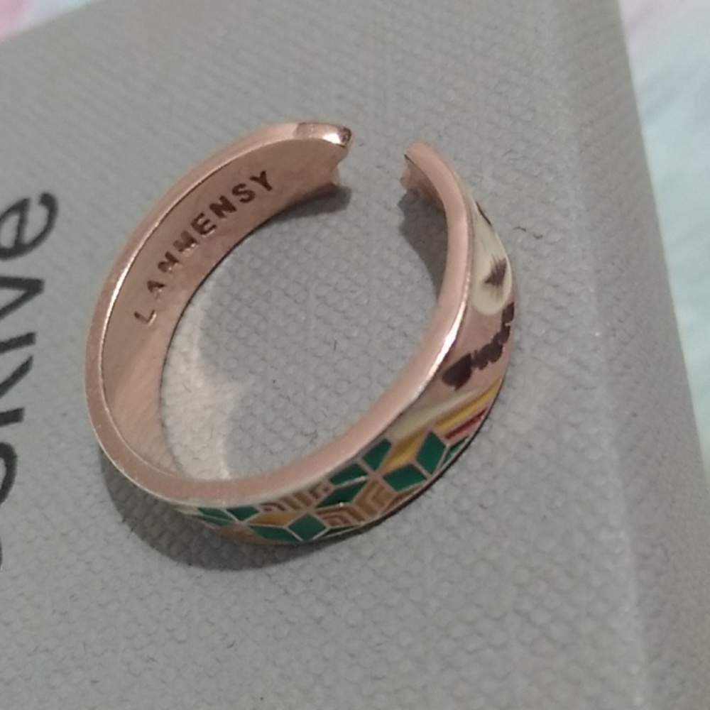 LANMENSY Demon Slayer Anime Ring 18kt Rose Gold Over 925 Sterling Silver Sz.7 - Picture 10 of 12